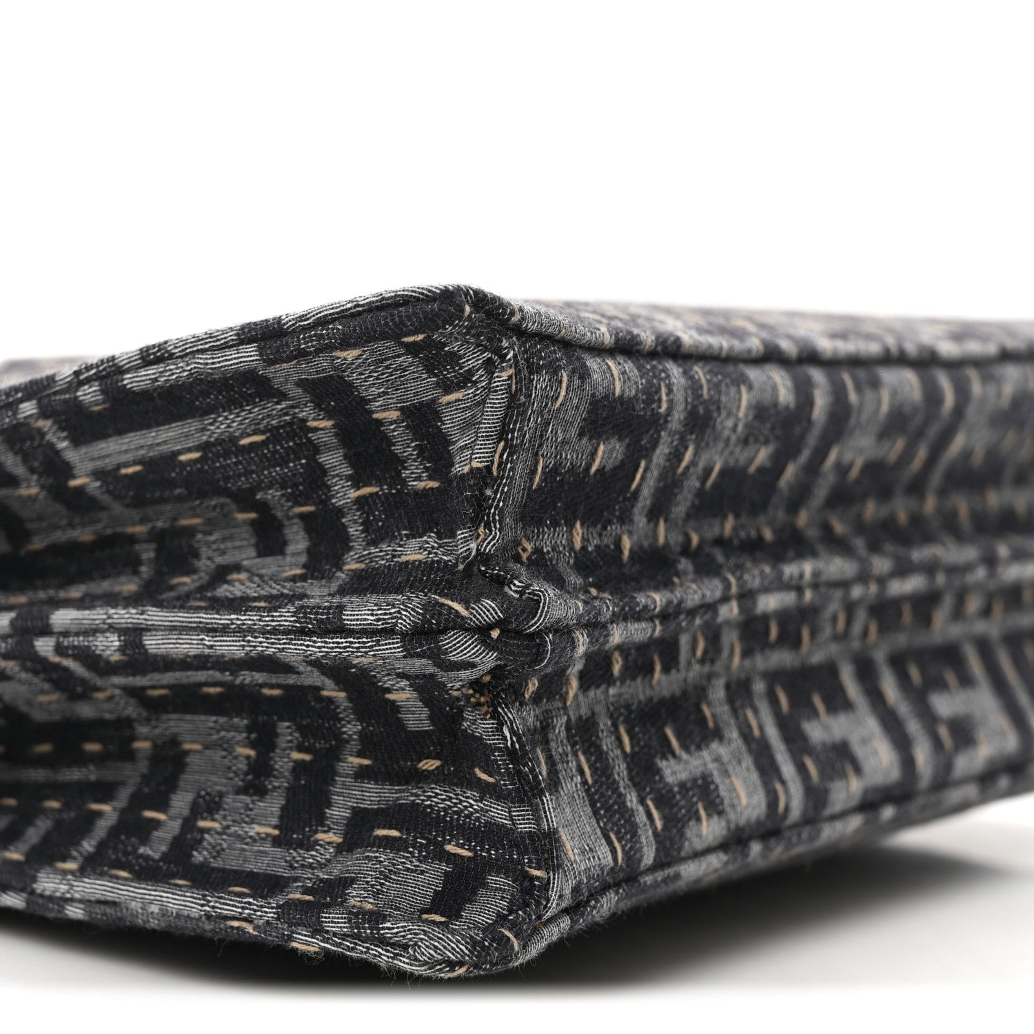 Fendi Chenille Vitello Seta FF Peekaboo I See U X Cross Satchel Blue Notte 9 of 10