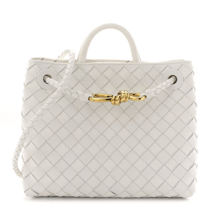 Bottega Veneta Nappa Intrecciato Small Andiamo Shoulder Bag White 1 of 9