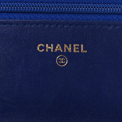 Chanel Velvet Quilted Boy Wallet On Chain WOC Blue 6 of 12