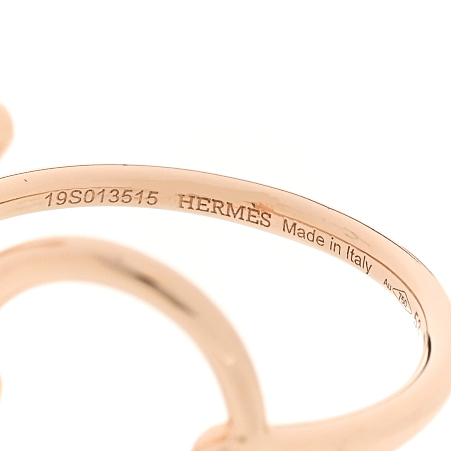 Hermes 18K Rose Gold PM Filet D'Or Ring 53 6.5 4 of 4