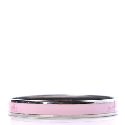 Hermes Enamel Printed Caleche Narrow Bracelet 65 Rose Dragee 3 of 6