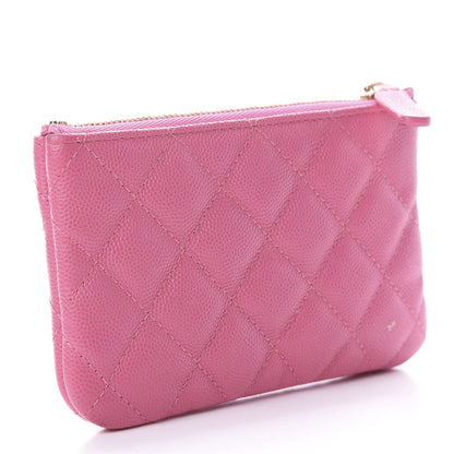 Chanel Shiny Caviar Quilted Small Cosmetic Case Pink 3 of 10