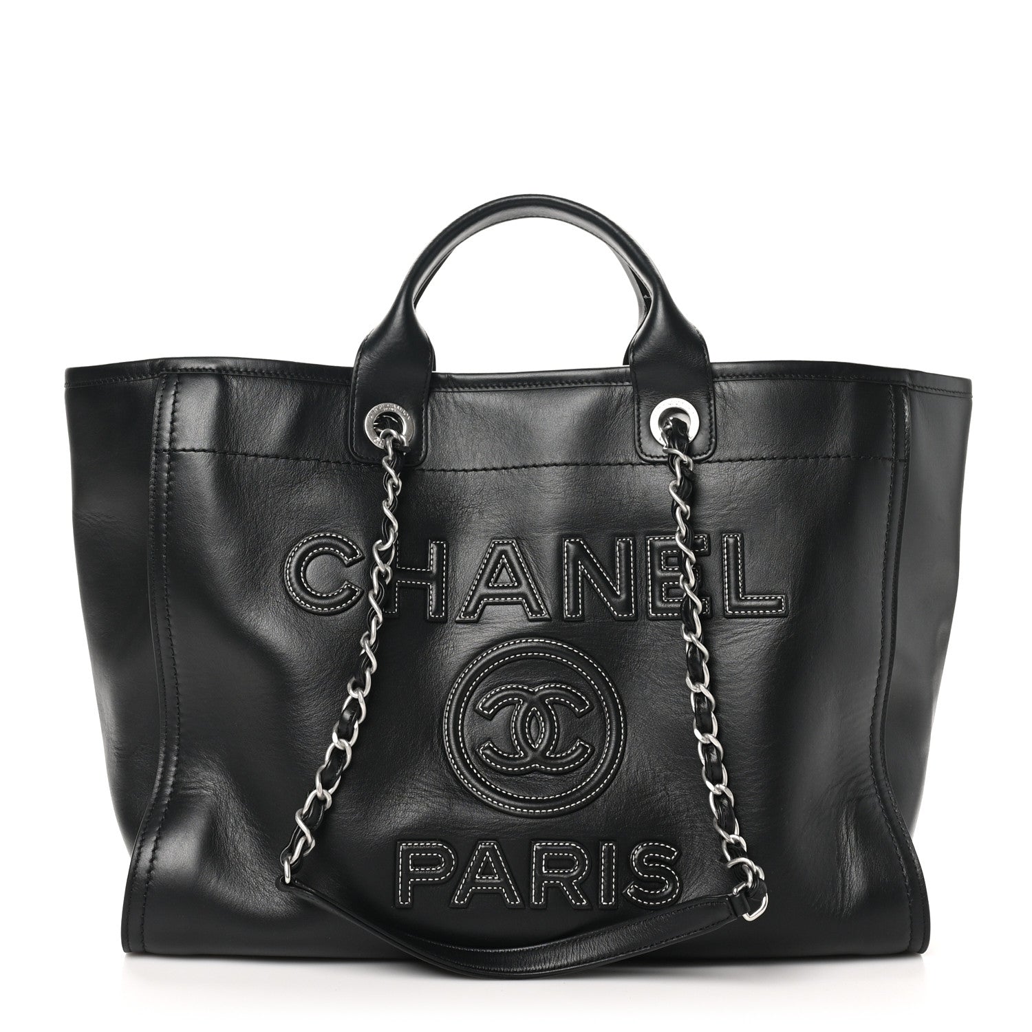 Chanel Calfskin Medium Deauville Tote Black 1 of 11