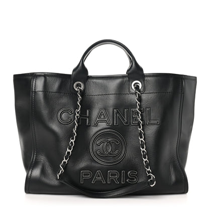 Chanel Calfskin Medium Deauville Tote Black 1 of 11