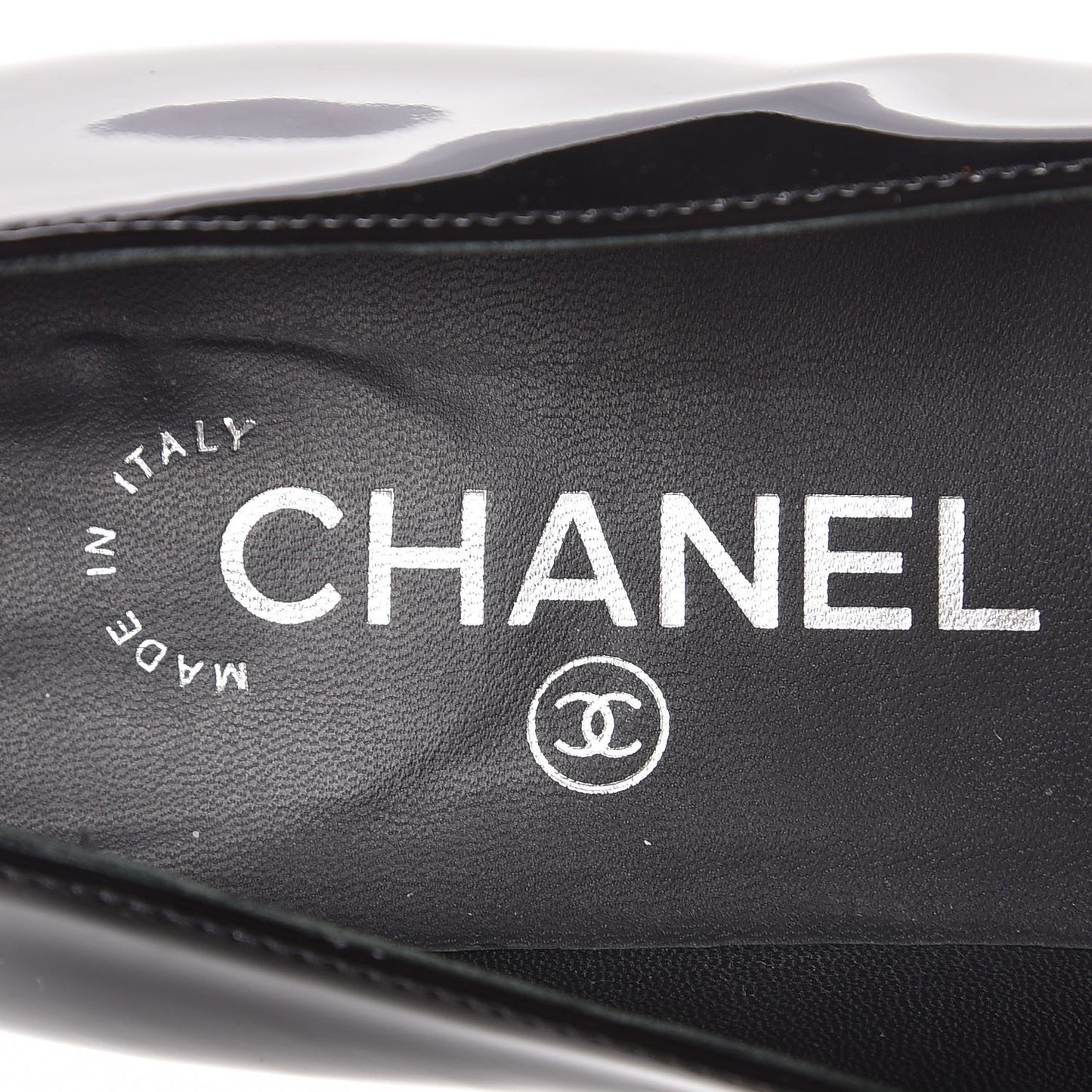 Patent Calfskin Pearl CC Loafers 36.5 Black