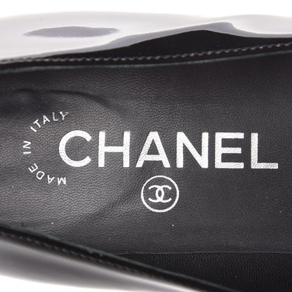 Chanel Patent Calfskin Pearl CC Loafers 36.5 Black 6 of 14