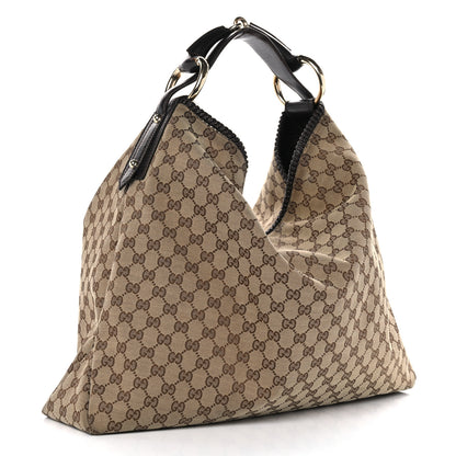 Gucci Monogram Large Horsebit Chain Hobo Dark Brown 3 of 16