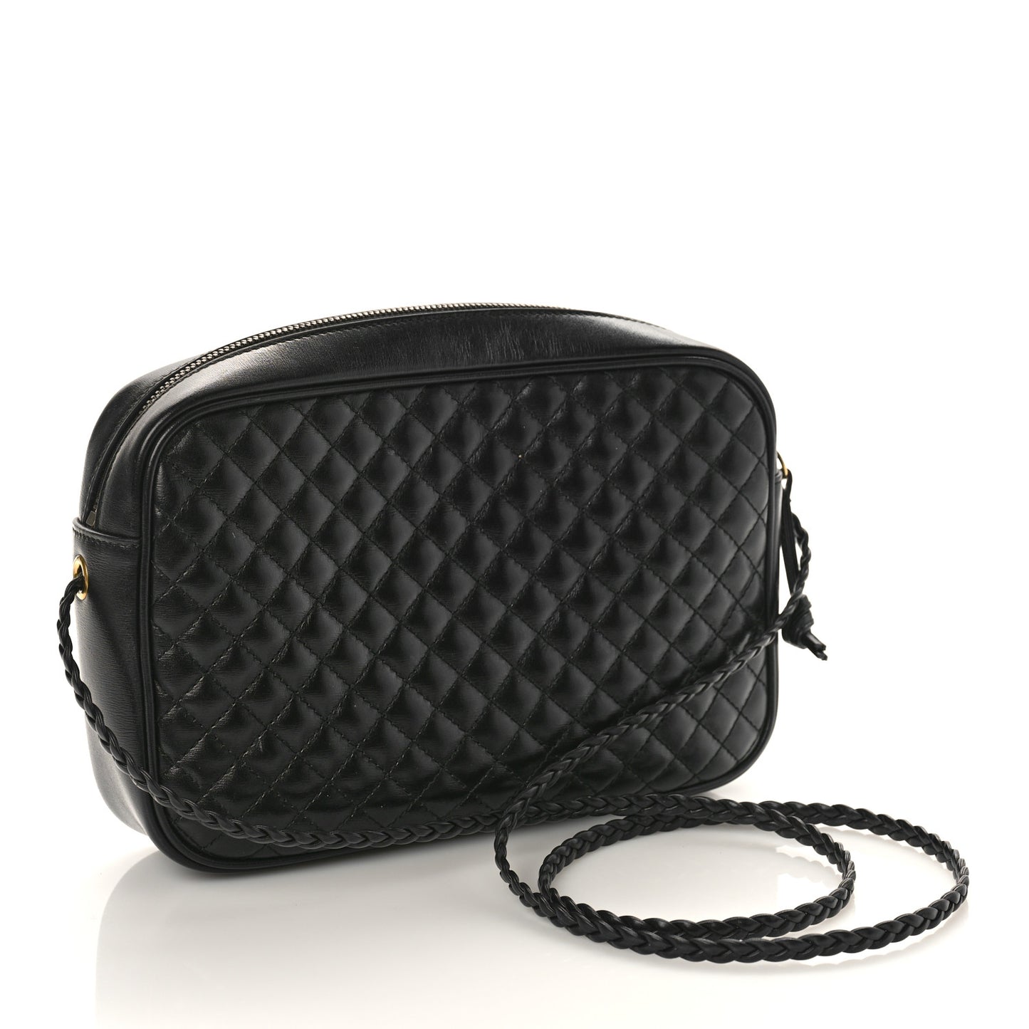 Calfskin Web Trapuntata Small GG Shoulder Bag Black
