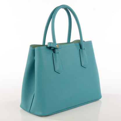Prada Saffiano Cuir Small Double Bag Turchese Acquamarina 3 of 9