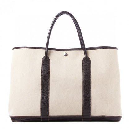 Hermes Toile Buffle Gala Garden Party Tote 49 GM Marron Fonce 1 of 7