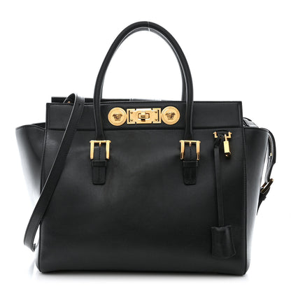 Versace Vitello Calfskin Signature Tote Black 1 of 12