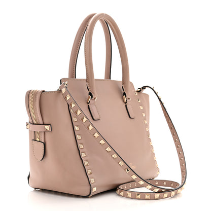 Valentino Garavani Vitello Small Rockstud Double Handle Tote Poudre 3 of 12