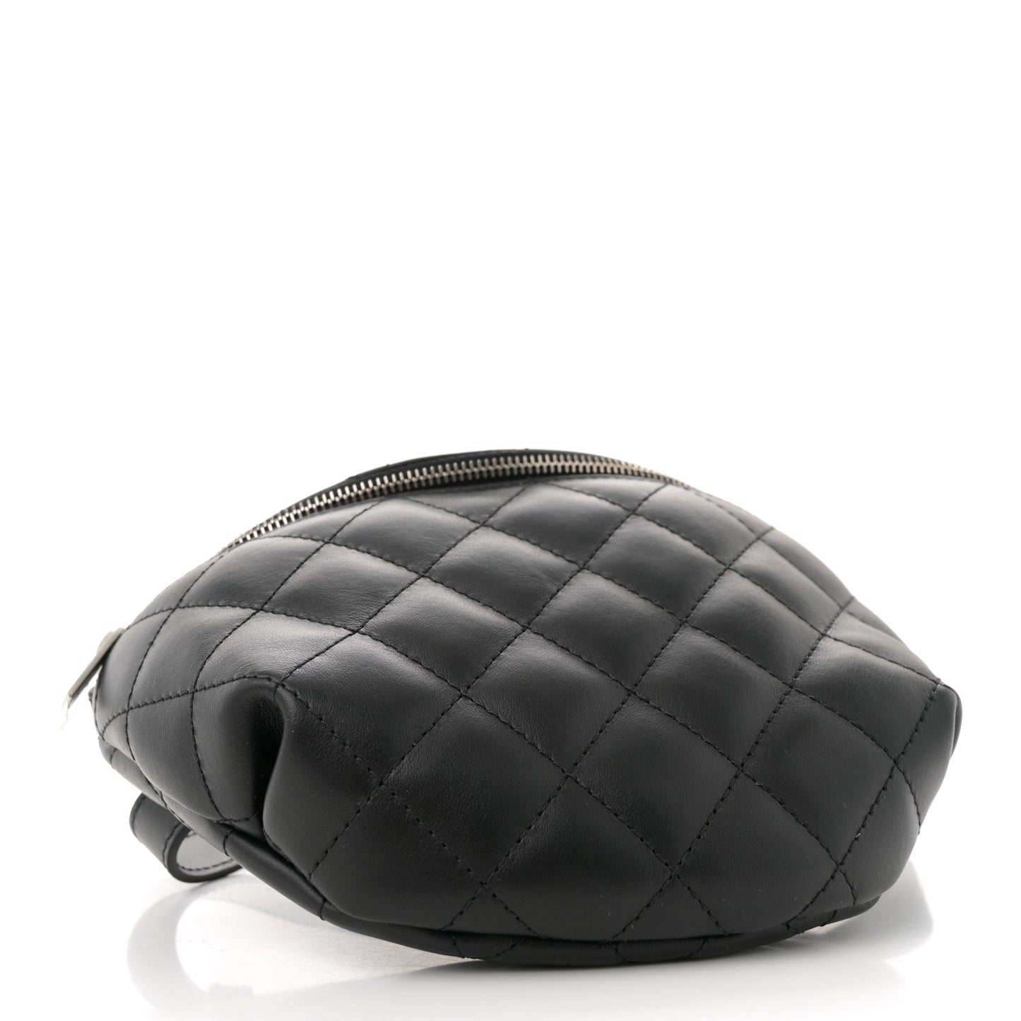 Lambskin Quilted Waist Belt Bag Black