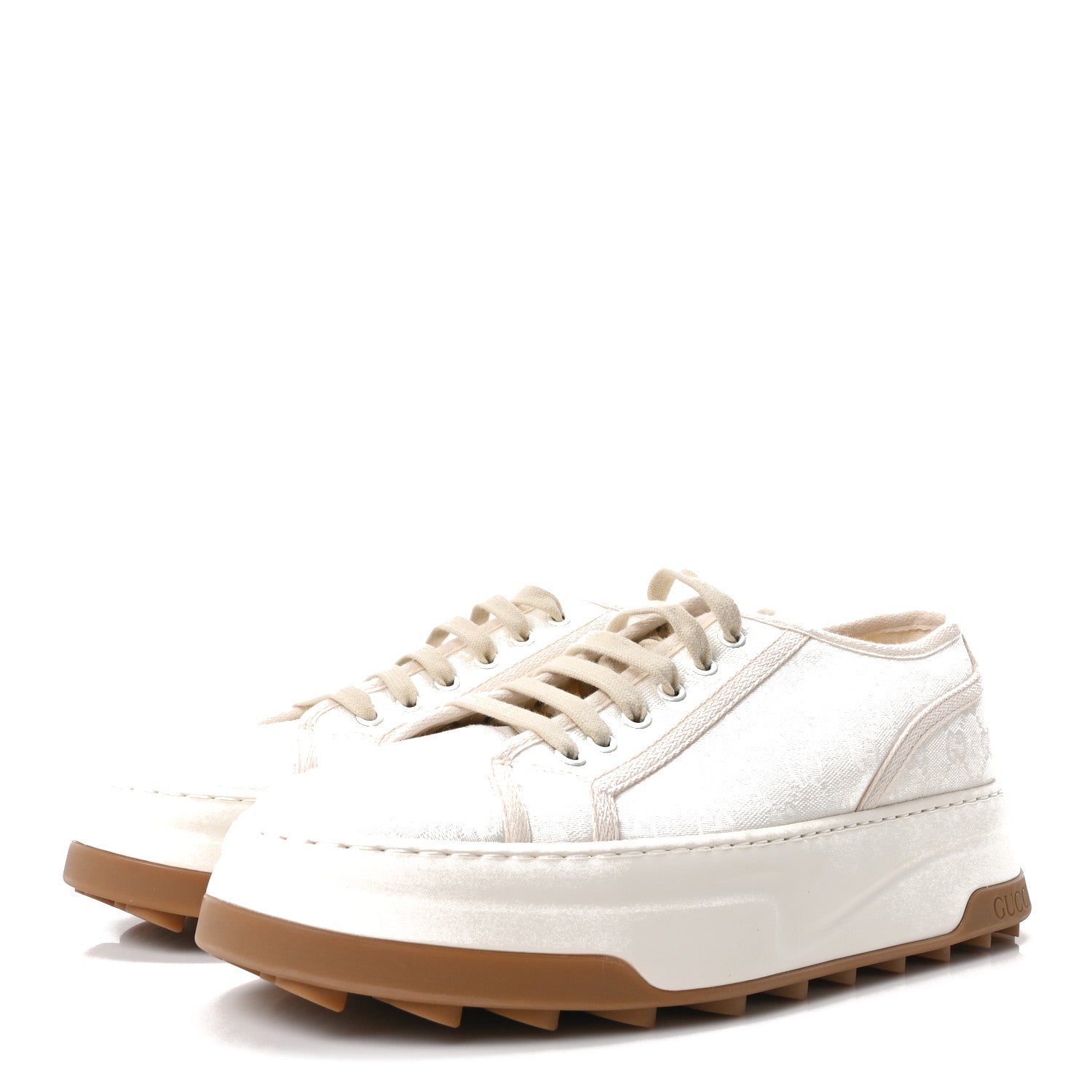 Gucci GG Monogram Mens 1977 Tennis Platform 52mm Sneakers 11 Great White Mystic White 4 of 9