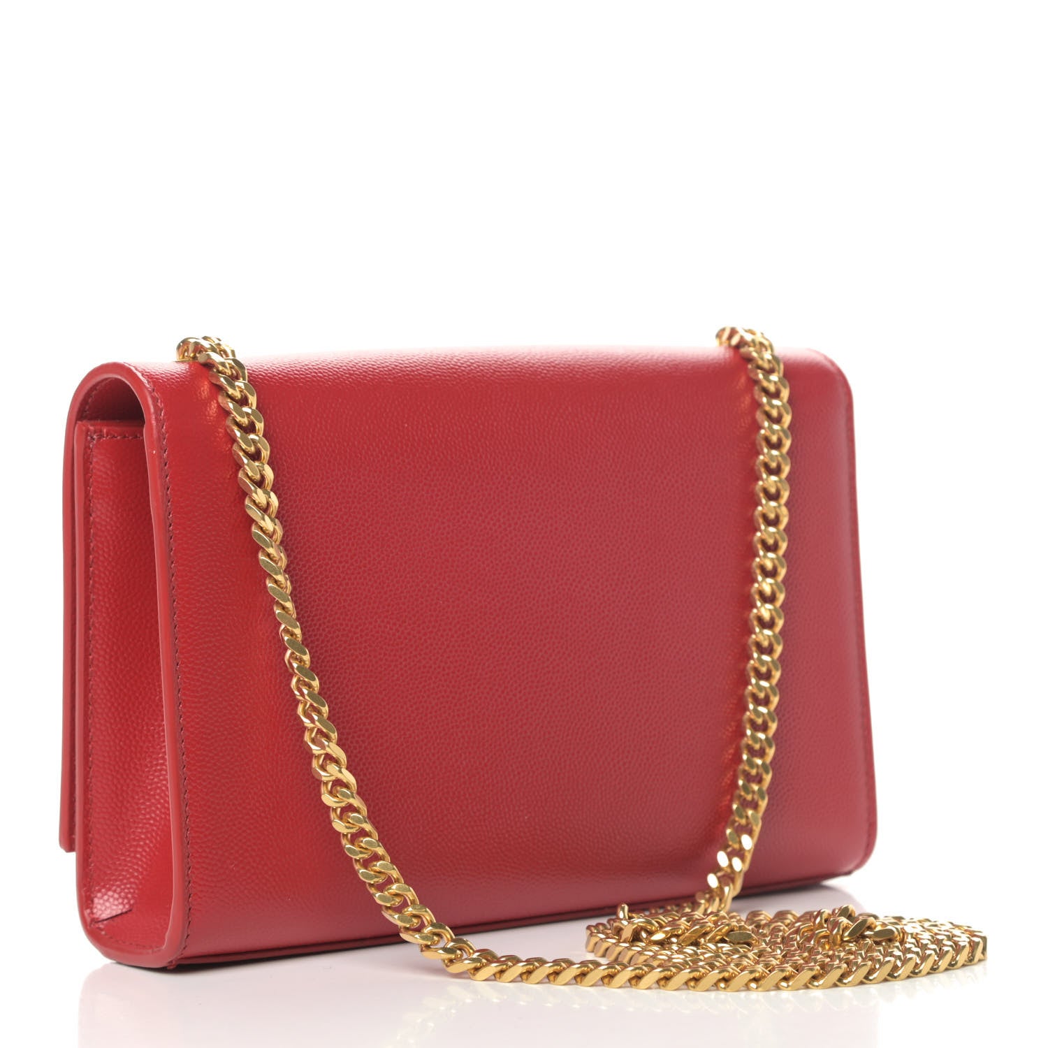 Saint Laurent Grain De Poudre Small Classic Monogram Kate Tassel Satchel Red 2 of 5