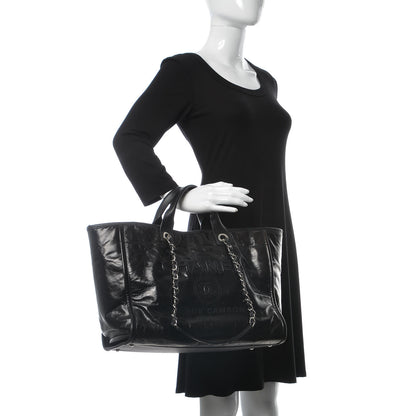 Chanel Glazed Calfskin Large Deauville Tote Black 2 of 6