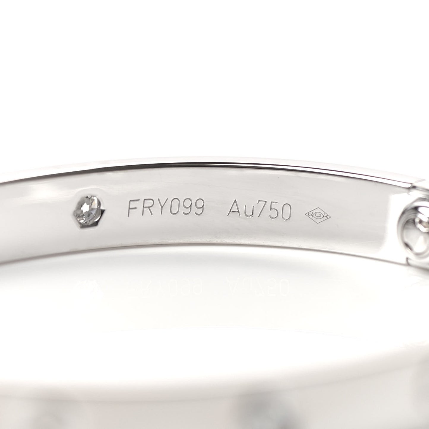 18K White Gold 4 Diamond LOVE Bracelet 16