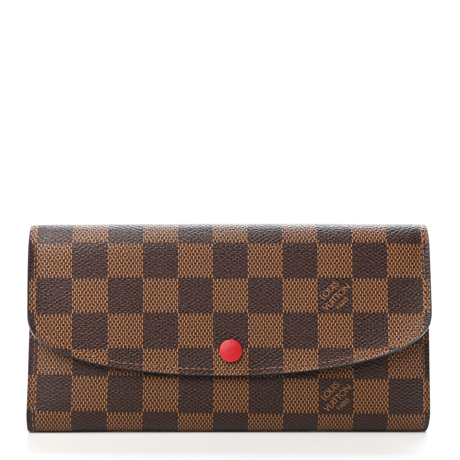 Louis Vuitton Damier Ebene Emilie Wallet Red 1 of 4