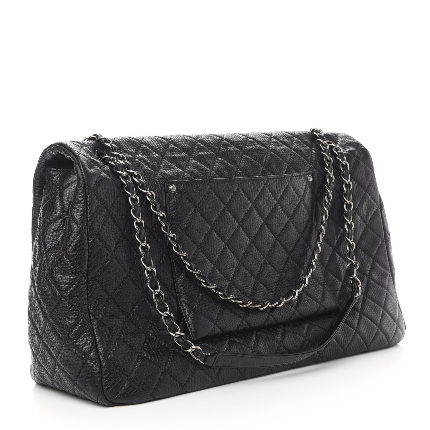 Chanel Calfskin Quilted XXL Travel Flap Bag Black 3 of 9