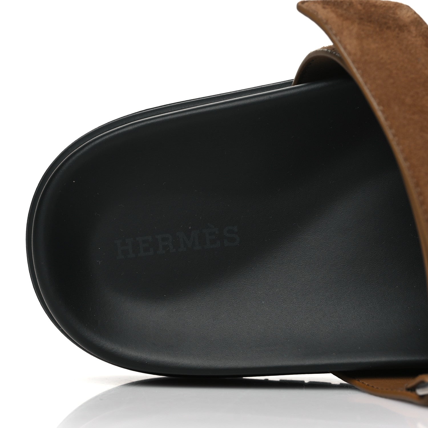 Hermes Suede Goatskin Tufted Leopard Womens Chypre Sandals 38.5 Brun Fume Black 7 of 9
