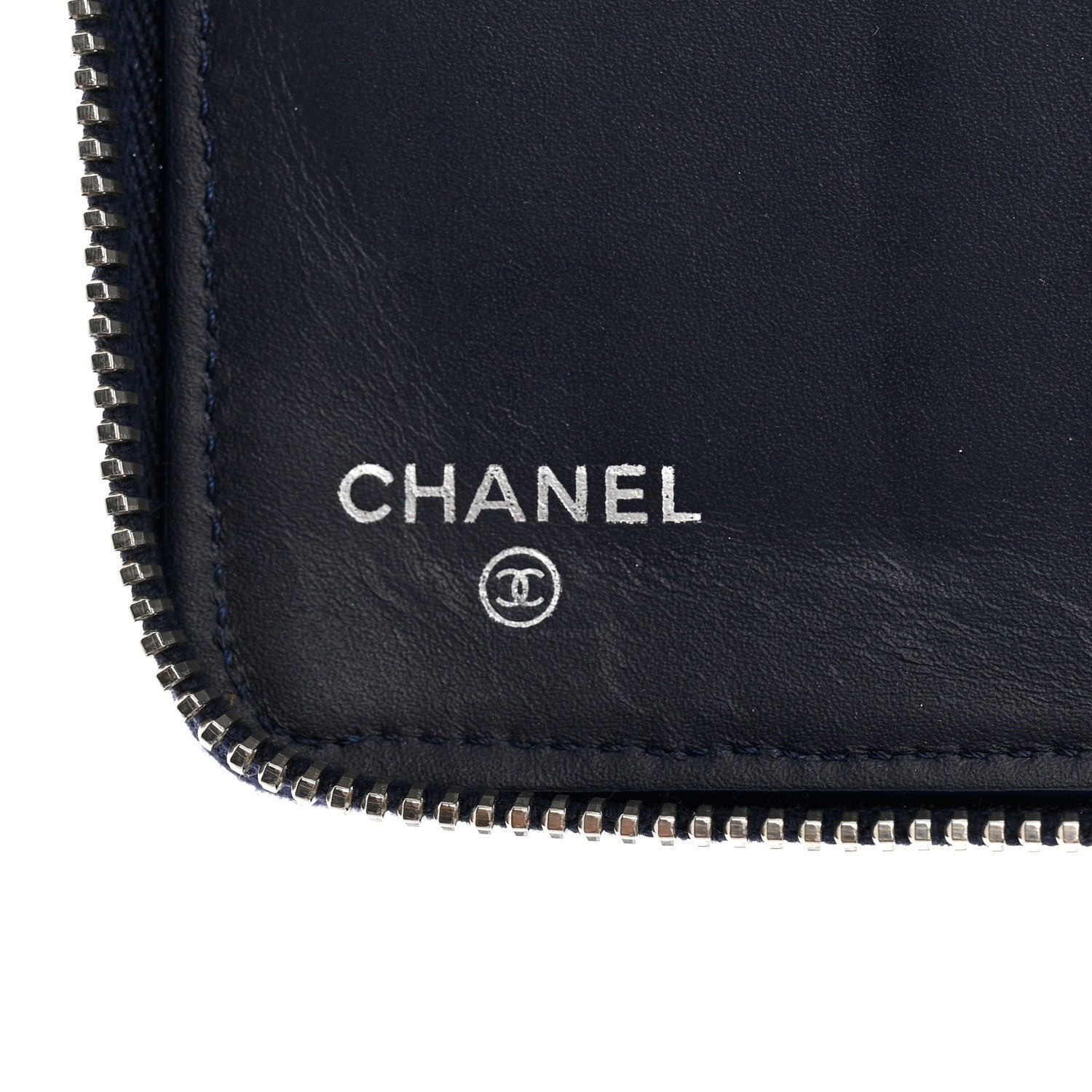 Chanel Caviar Quilted Large Zip Around Organizer Wallet Navy 6 of 11