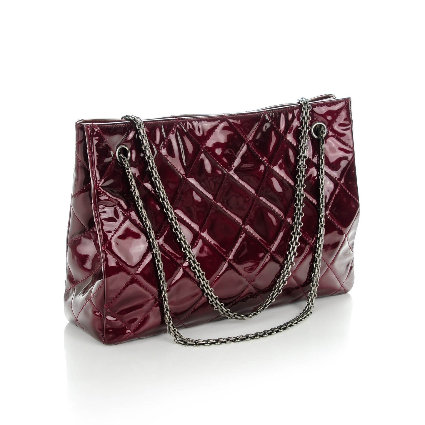 Patent Calfskin Quilted Reissue 2.55 Tote Burgundy