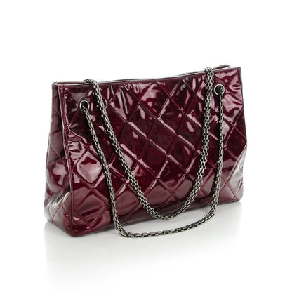 Chanel Patent Calfskin Quilted Reissue 2.55 Tote Burgundy 3 of 7
