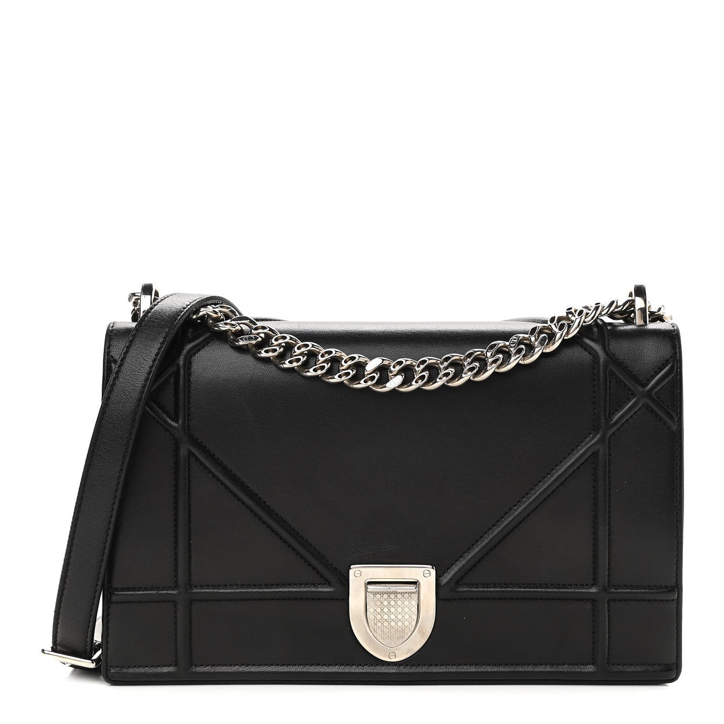 Lambskin Medium Diorama Flap Bag Black