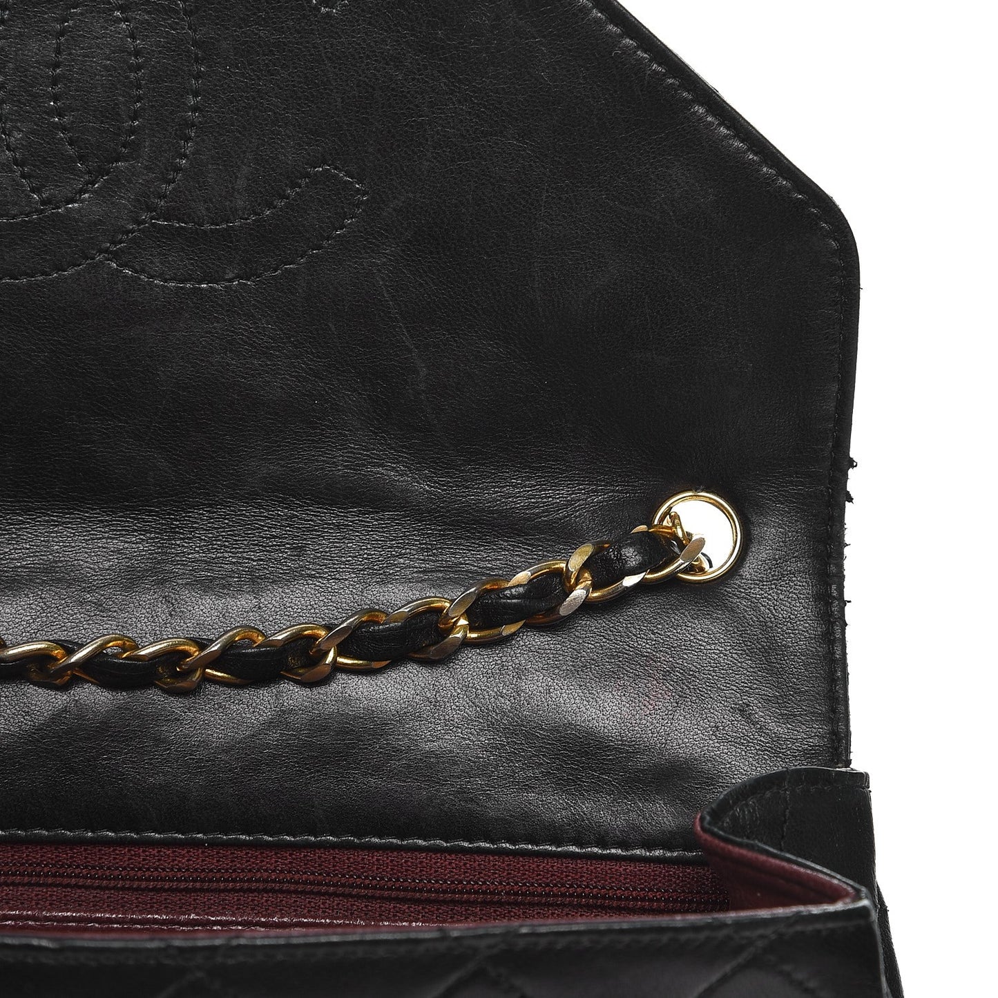 Lambskin Quilted Small Single Flap Black