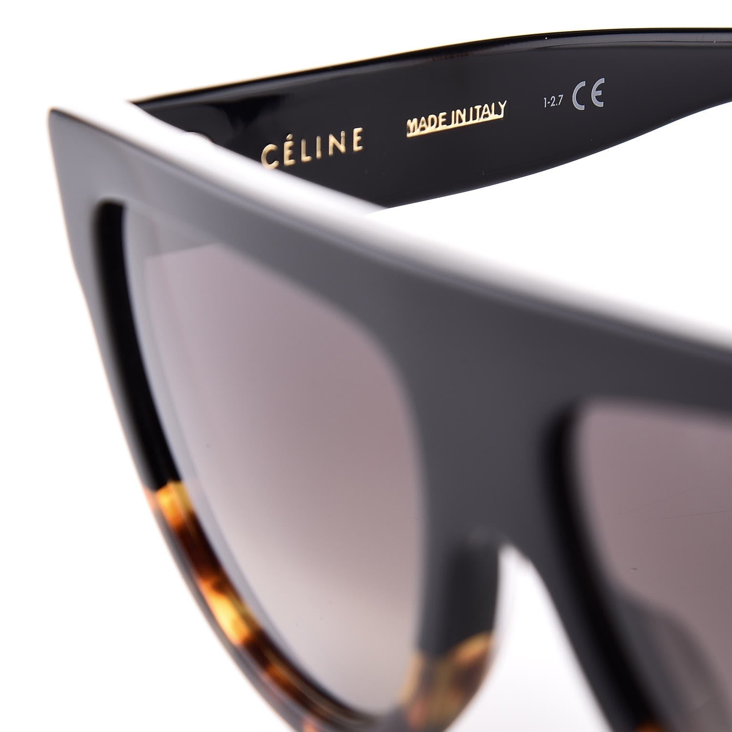 Celine Acetate Aviator Sunglasses CL 40001 Black Havana 6 of 7