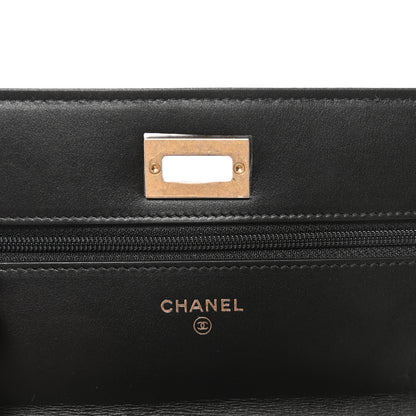 Chanel Lambskin Quilted Lucky Charms 2.55 Reissue Wallet On Chain WOC Black 6 of 12