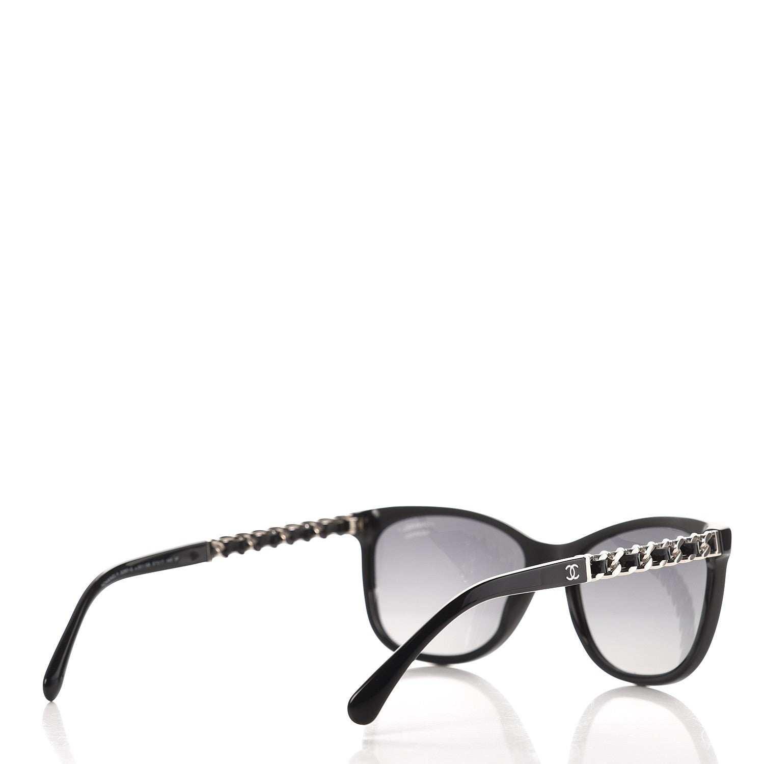 Chanel Cat Eye Chain Polarized Sunglasses 5260-Q Black 4 of 9