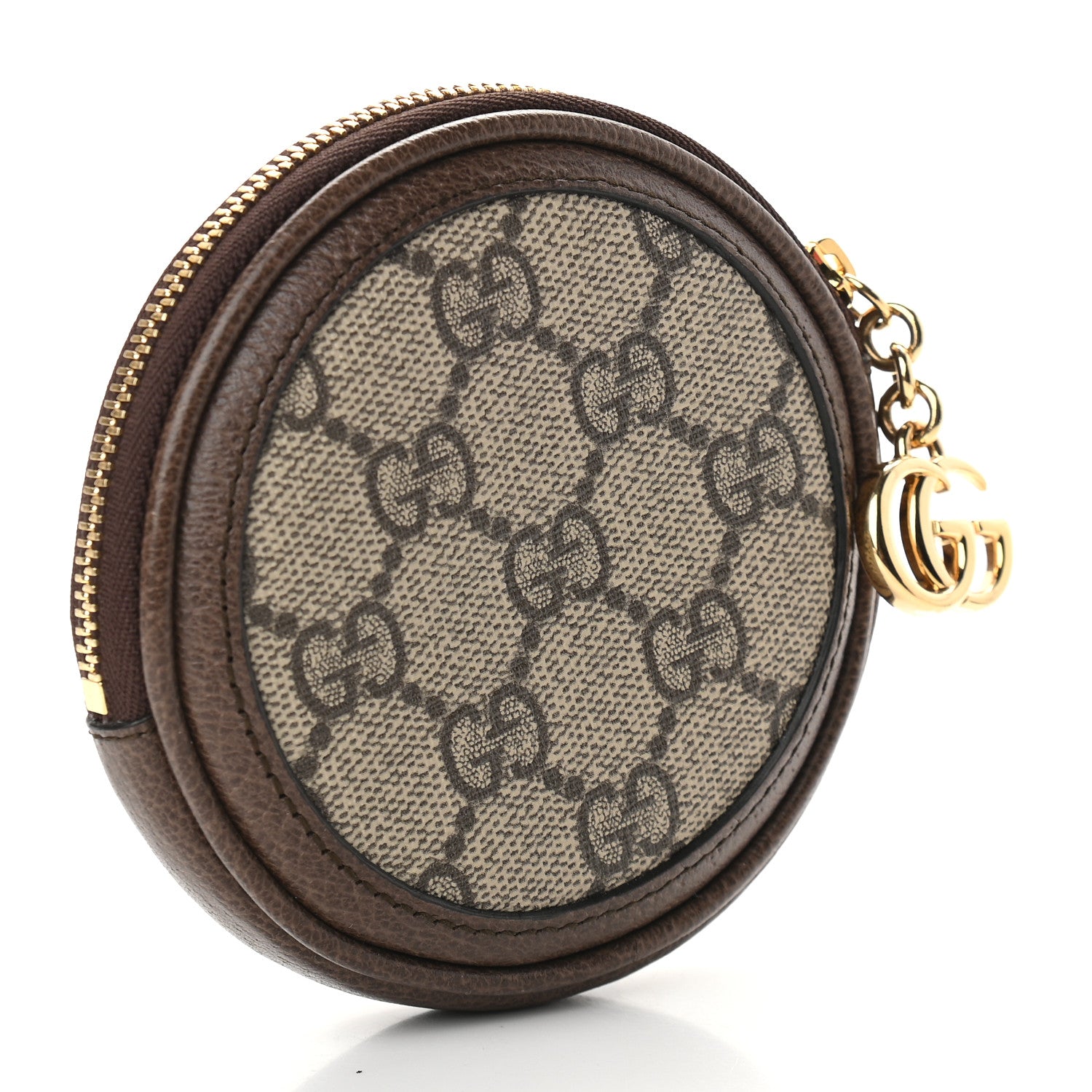 Gucci GG Supreme Monogram Web Ophidia Round Coin Purse Beige New Acero 3 of 10