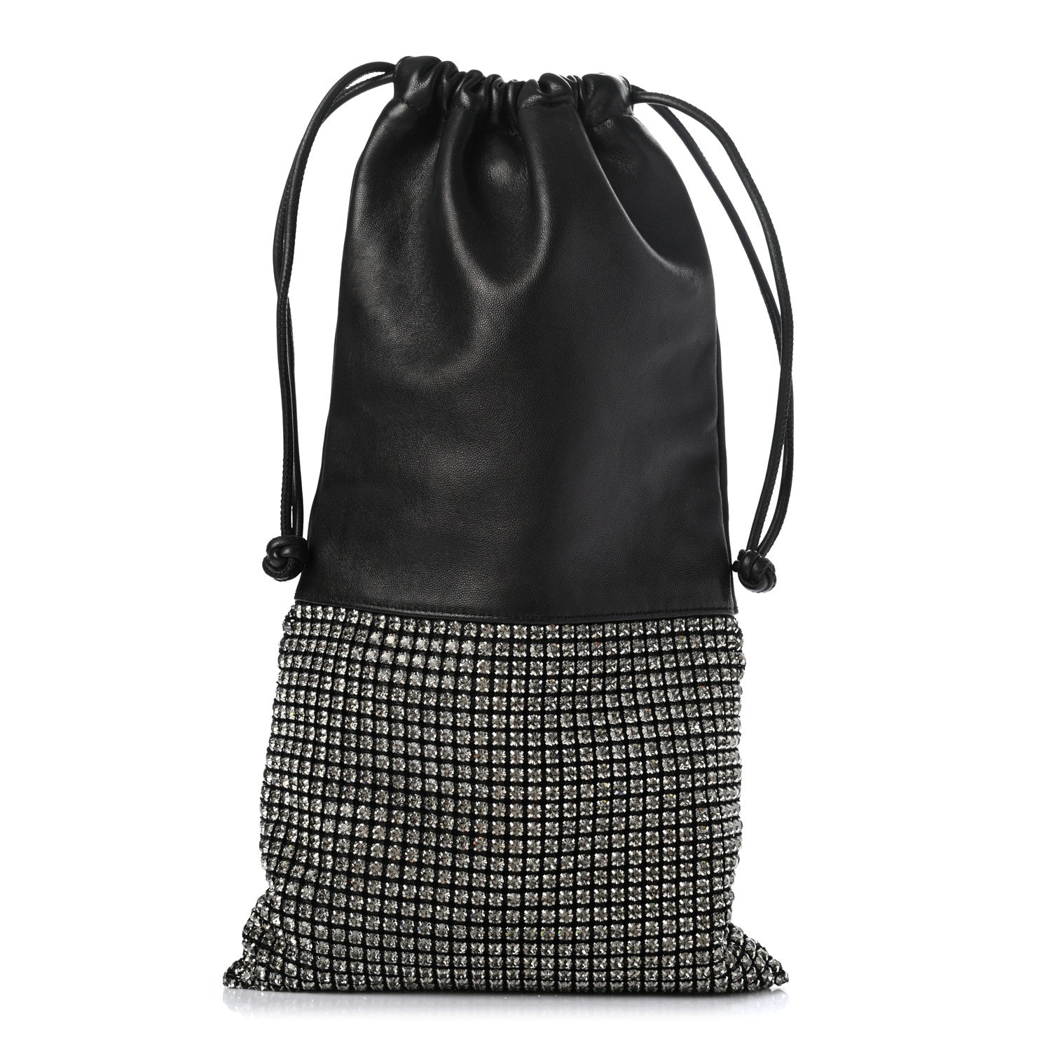 Alexander Wang Lambskin Crystal Rhinestone Ryan Dustbag Pouch Black 1 of 6