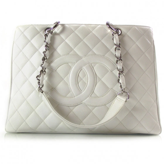 Caviar Grand Shopping Tote GST White
