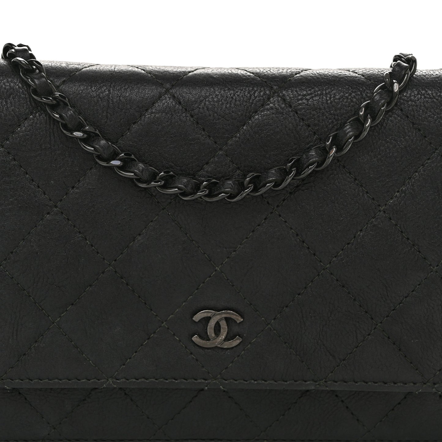 Caviar Quilted Wallet on Chain WOC So Black