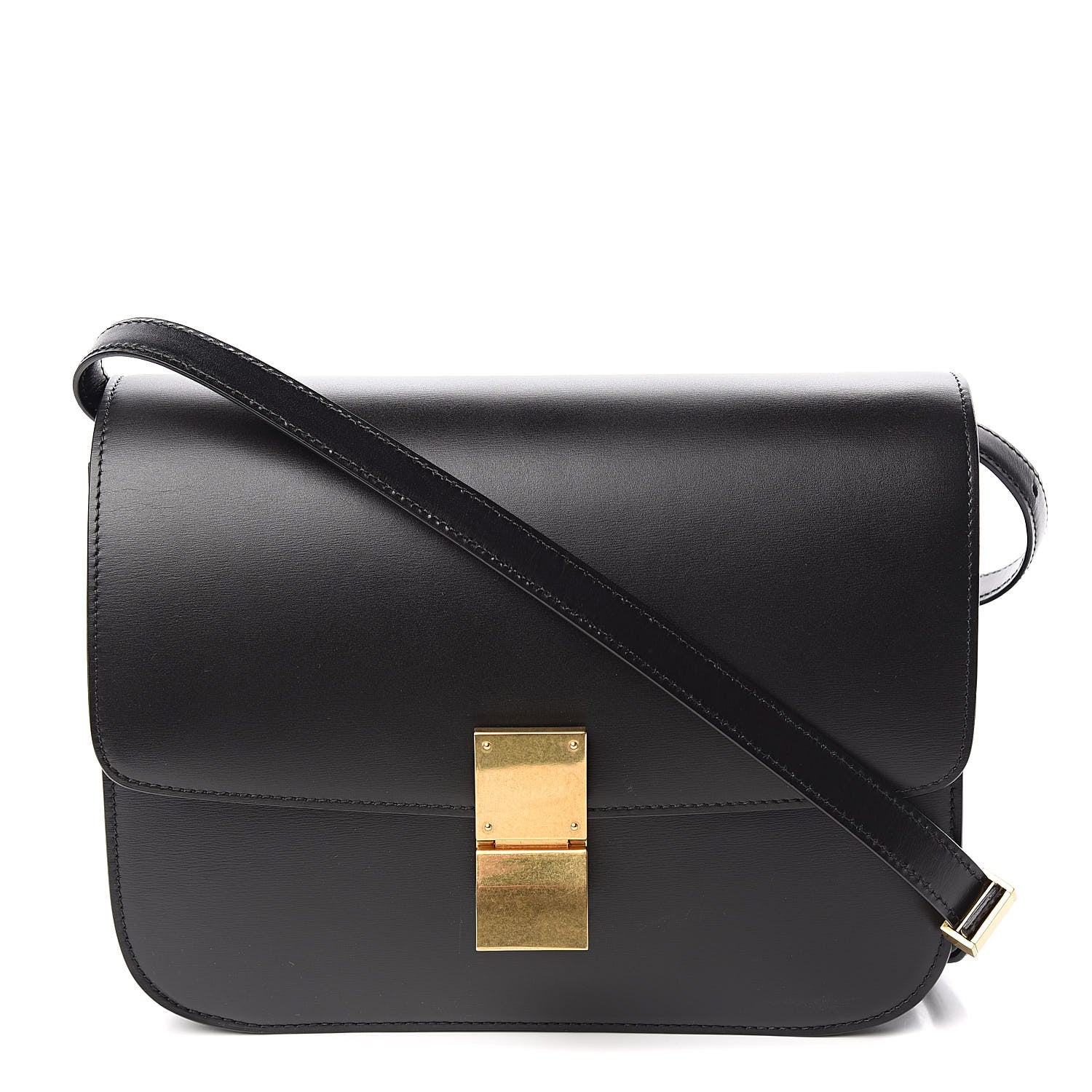 Celine Liege Calfskin Medium Classic Box Flap Bag Black 1 of 11