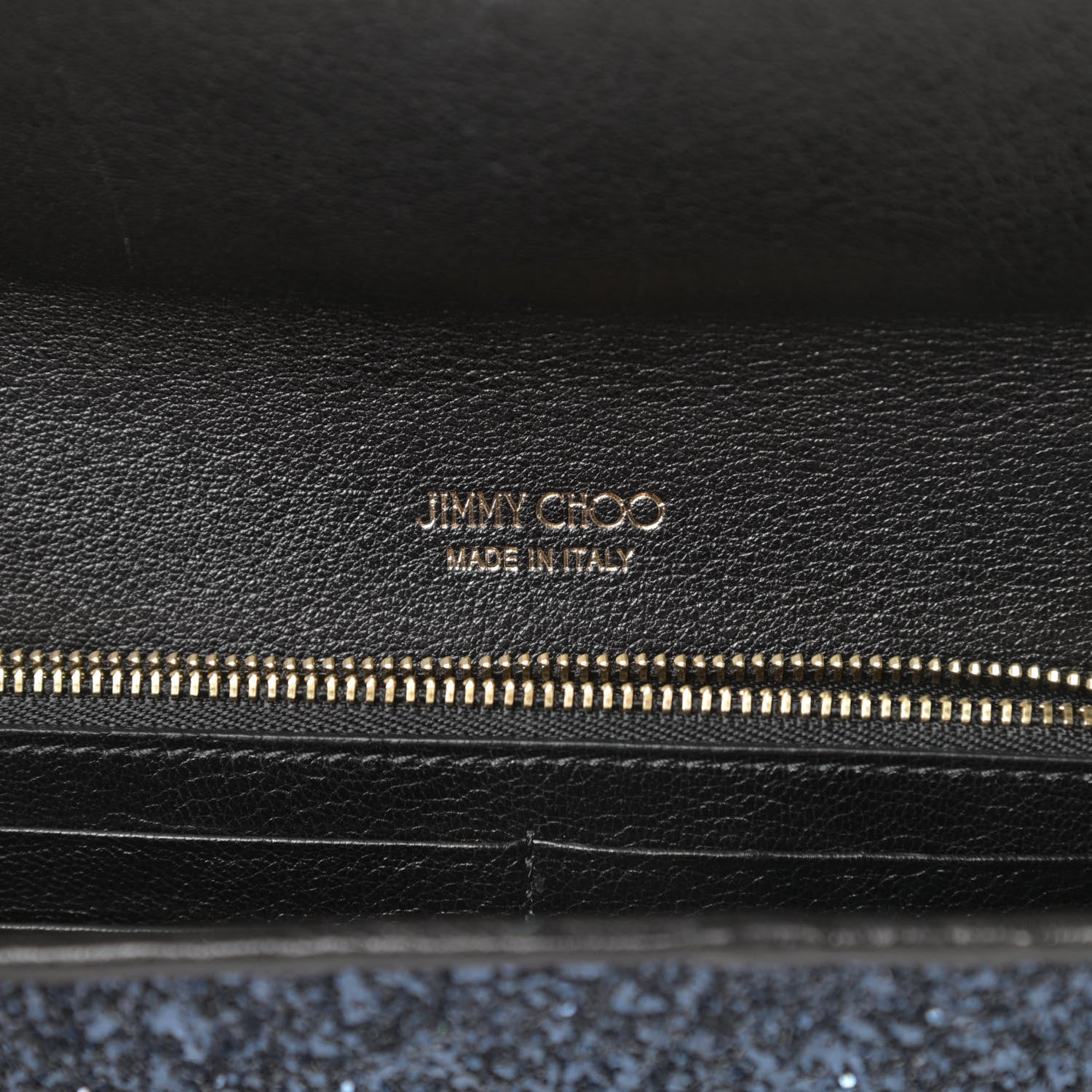 Jimmy Choo Glitter Milla Wallet on Chain Navy 6 of 11