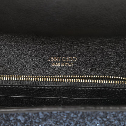 Jimmy Choo Glitter Milla Wallet on Chain Navy 6 of 11