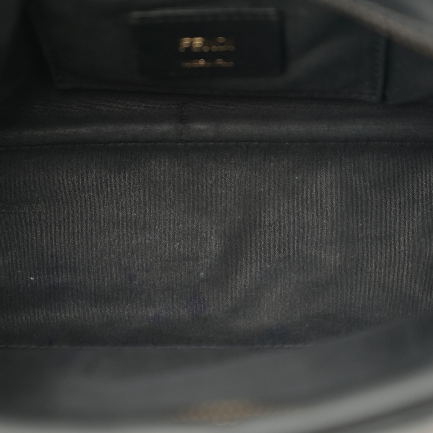 Fendi Glazed Fabric Vitello Century F is Fendi FF 1974 Stamp Patch Camera Case Mogano Panna Black 4 of 17