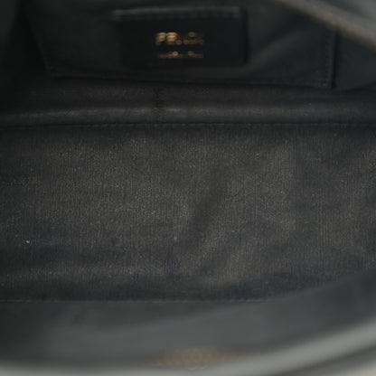 Fendi Glazed Fabric Vitello Century F is Fendi FF 1974 Stamp Patch Camera Case Mogano Panna Black 4 of 17