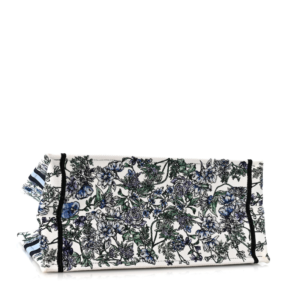 Christian Dior Canvas Embroidered Medium Flowers Book Tote Blue 4 of 11