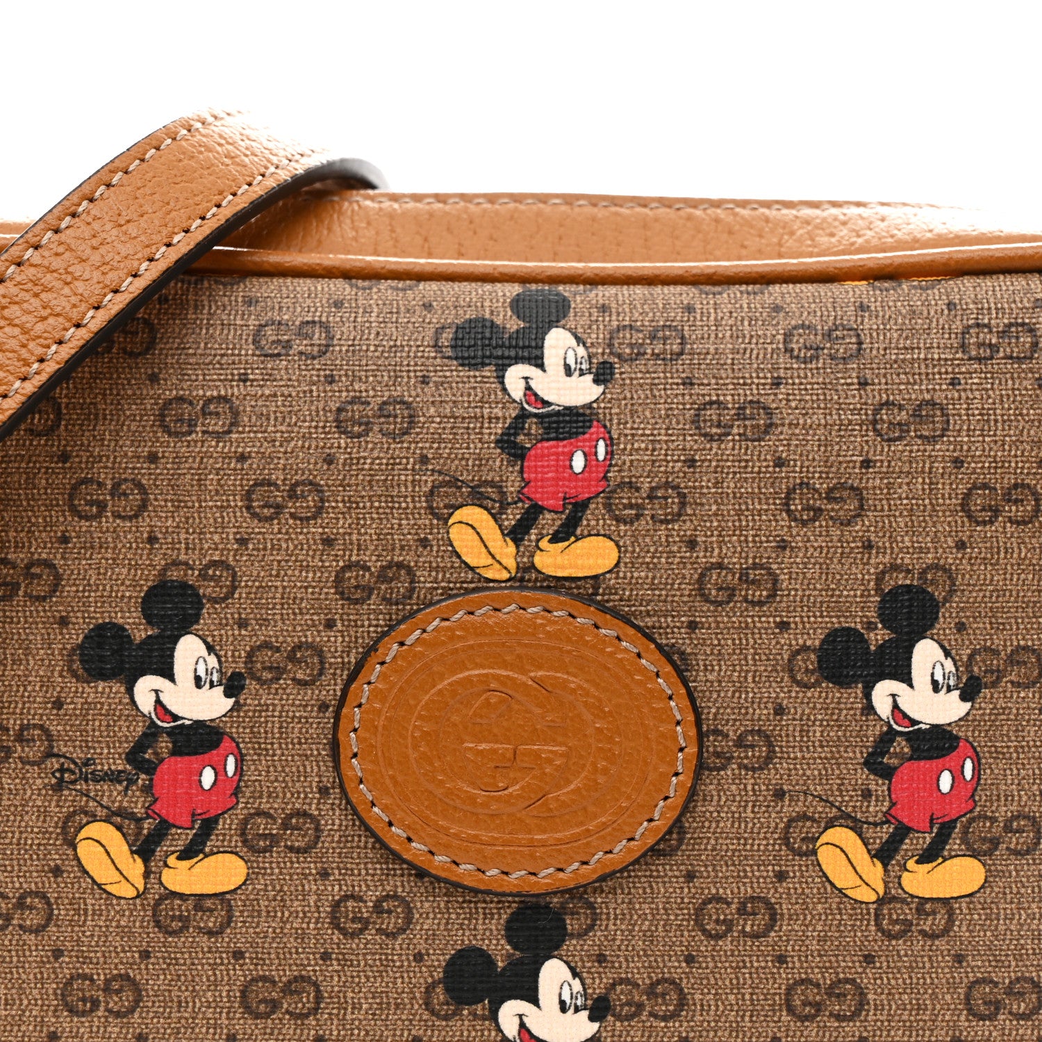 Gucci X DISNEY Mini Vintage GG Supreme Monogram Mickey Mouse Shoulder Bag Beige Vintage Sun Oil 8 of 10