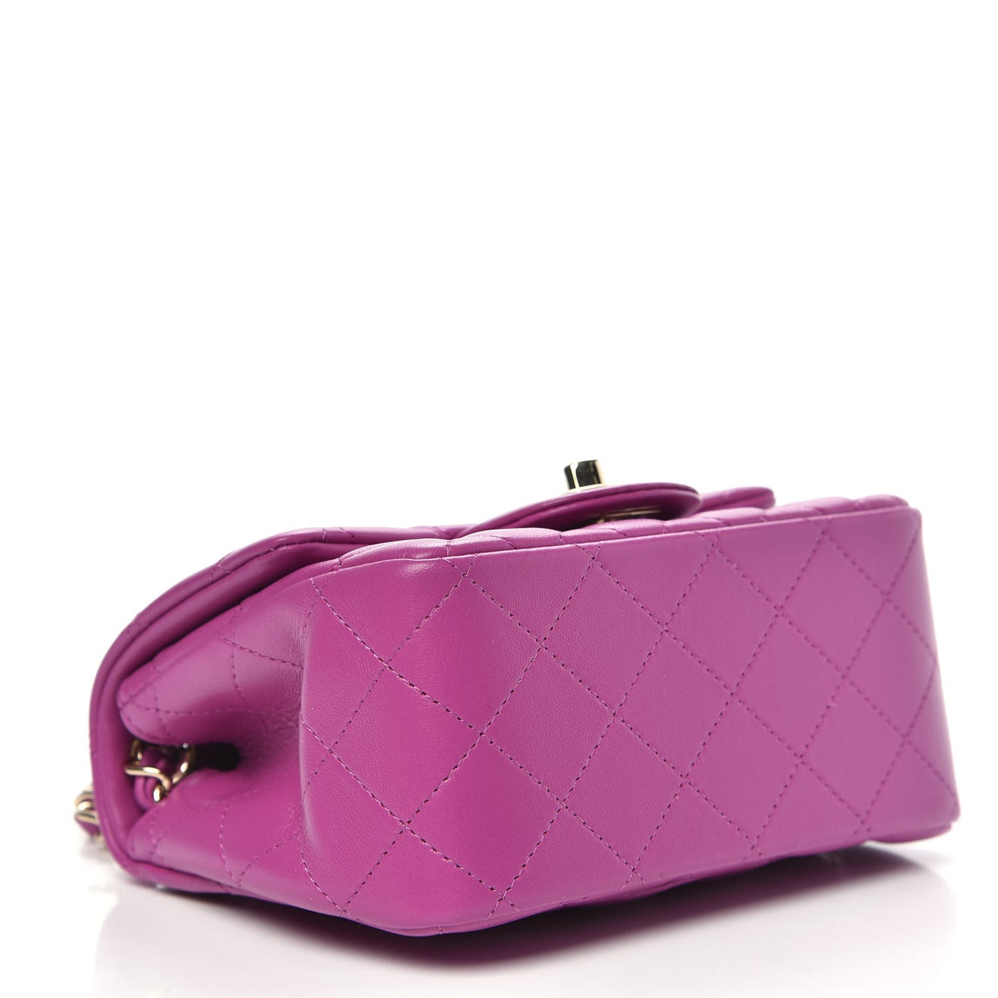 Lambskin Quilted Mini Square Flap Purple