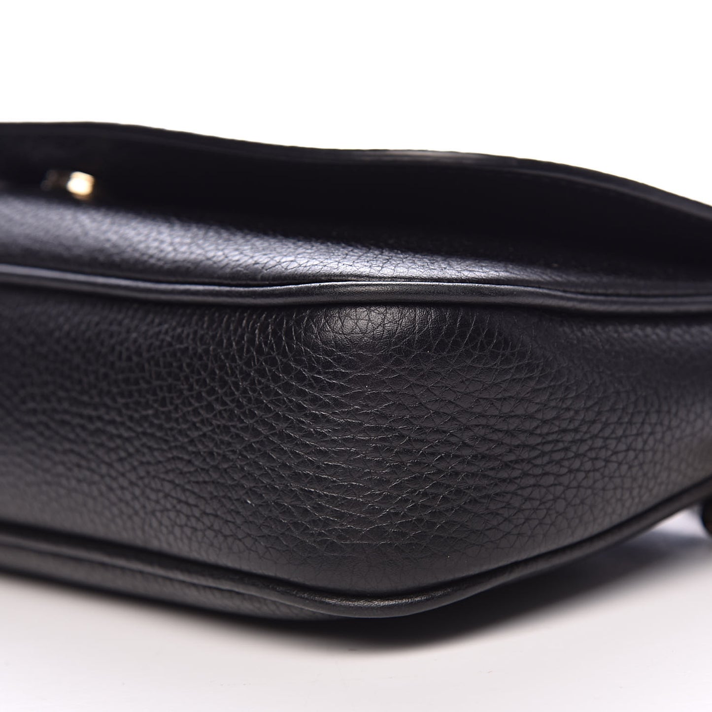 Pebbled Calfskin Medium Soho Flap Crossbody Black