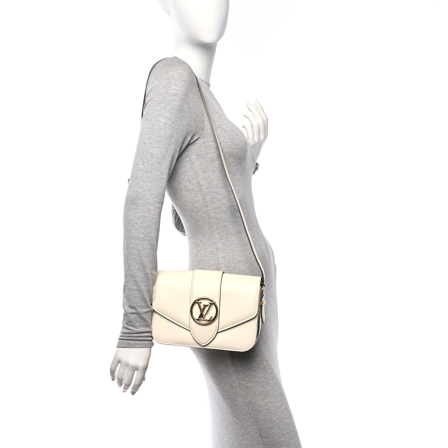 Louis Vuitton Smooth Calfskin LV Pont 9 Cream 2 of 10