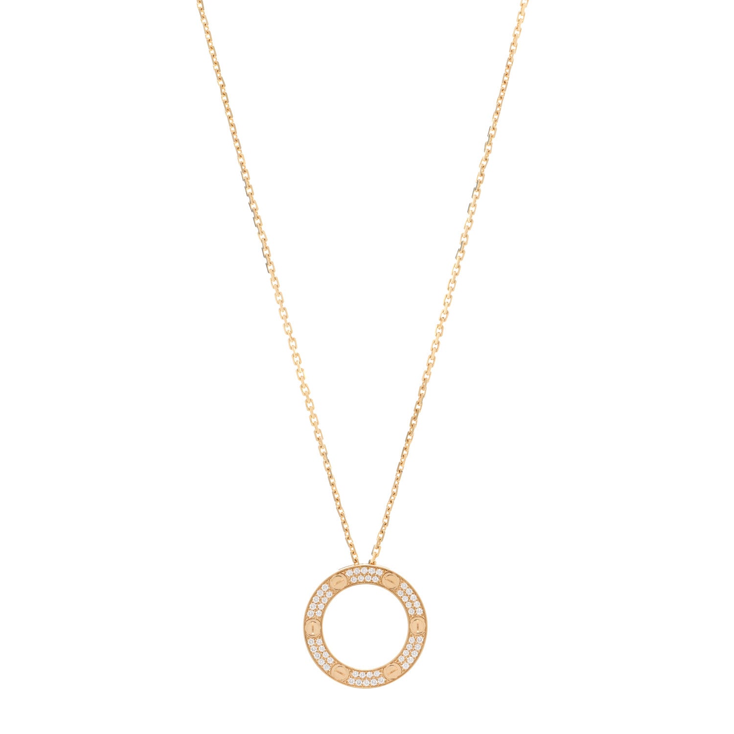 Cartier 18K Yellow Gold Diamond LOVE Paved Necklace 1 of 7