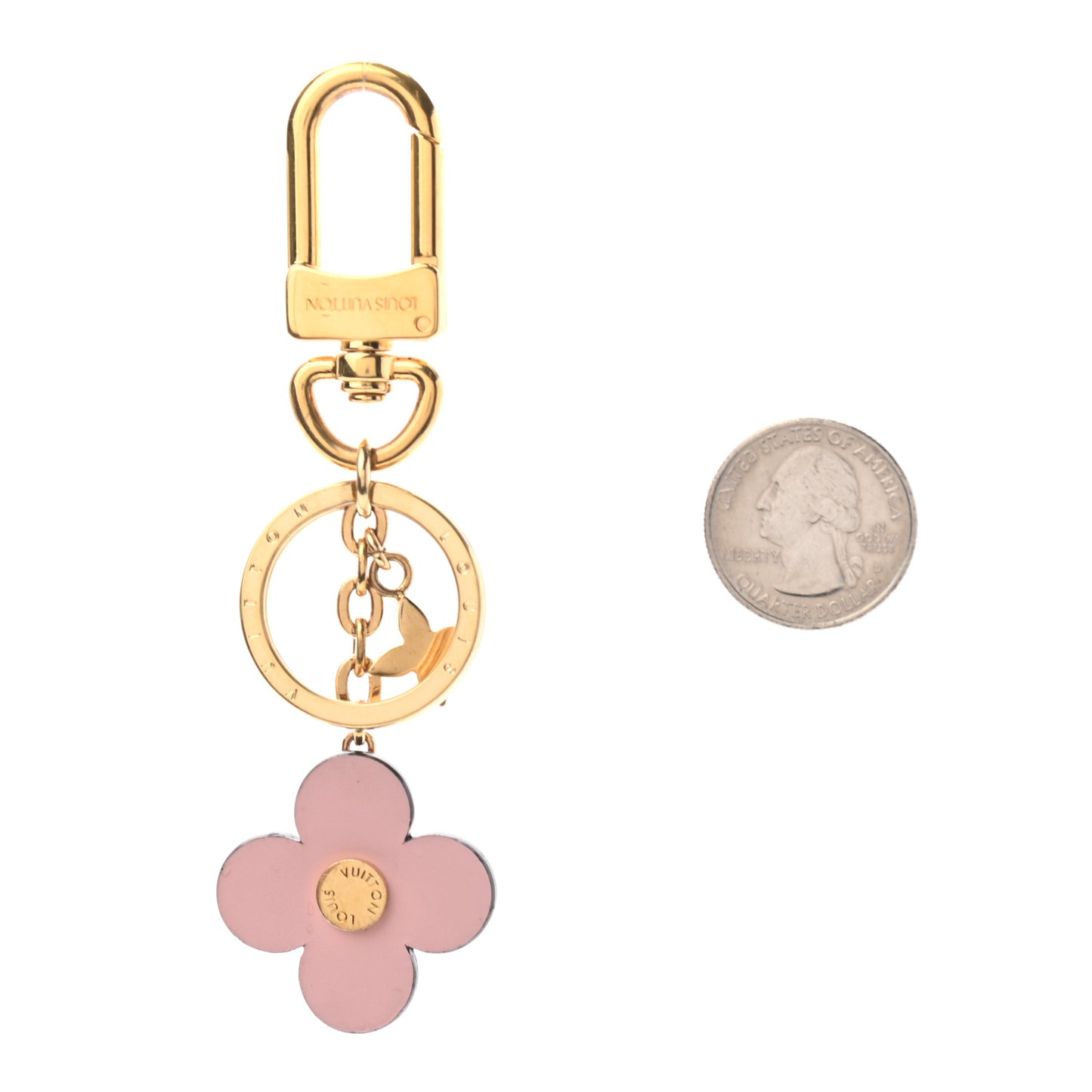 Monogram Blooming Flowers BB Bag Charm Key Holder Pink