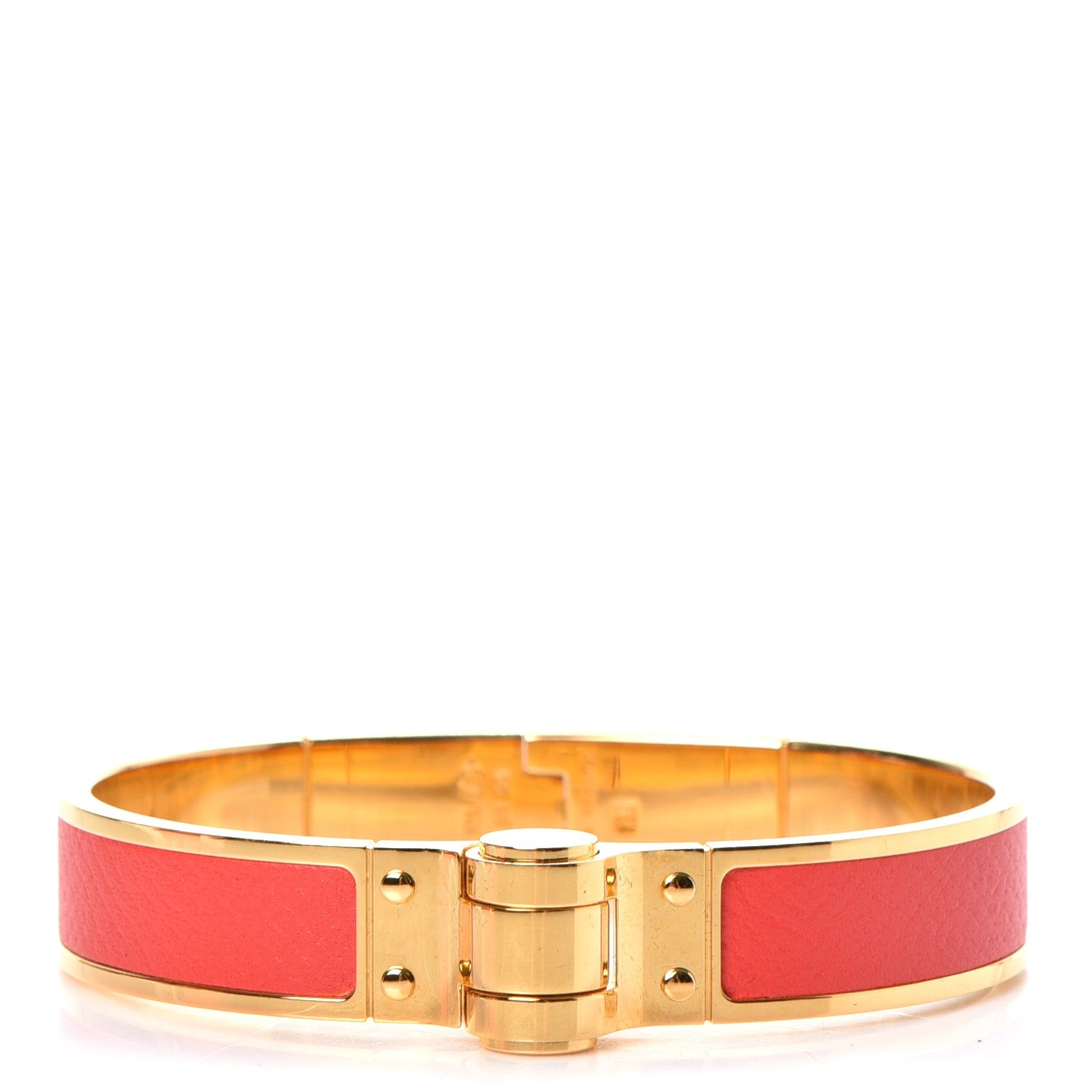 Hermes Epsom Charniere Uni Narrow Hinged Bracelet M Rose Jaipur 1 of 7