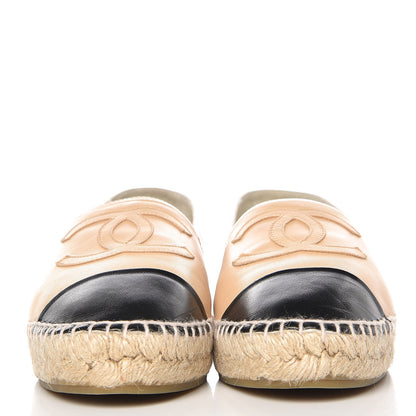 Chanel Lambskin CC Espadrilles 39 Beige Black 3 of 10